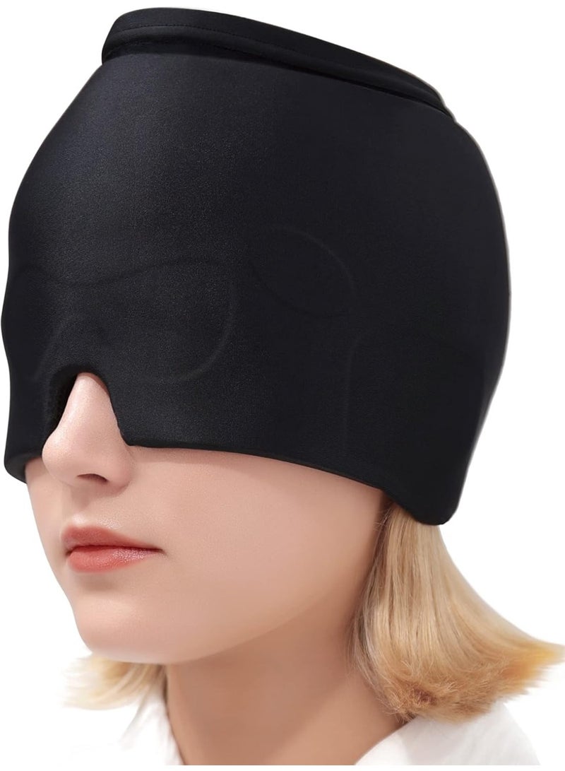 Headache Migraine Relief Hat - Hot & Cold Full Surrounding Migraine Relief Mask Ice Pack Cap, for Tension Sinus Headache, Fever, Stress Relief, Puffy Eye, Dark Circle, Sports Cold Compress - Image 1